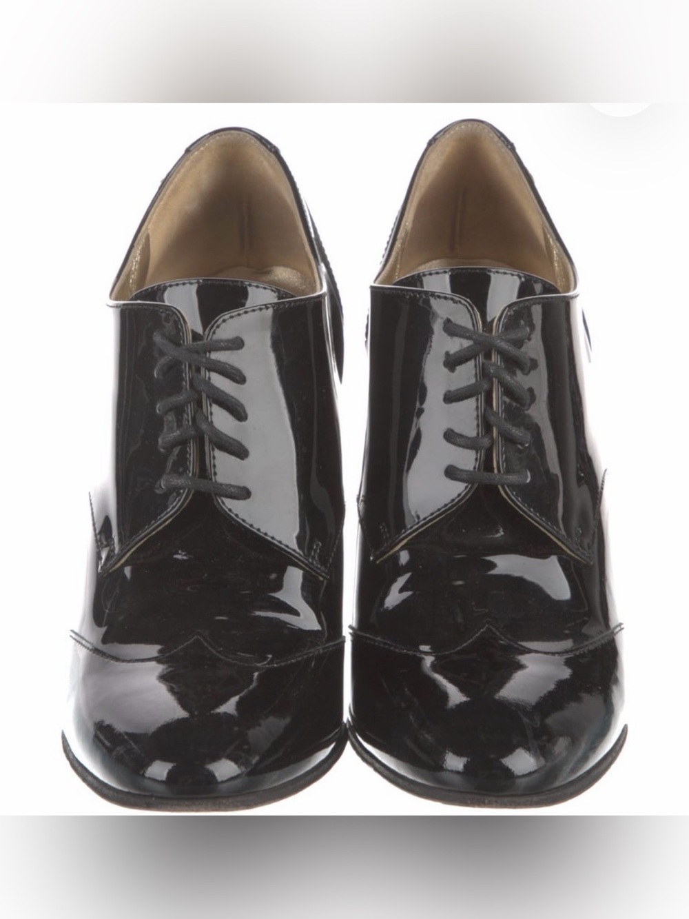 CHANEL Black Patent Lace-Up Women's Boots